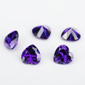 心形 中紫蓝 AAA 合成立方氧化锆 3x3~15x15mm