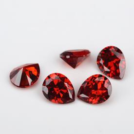 梨形 中石榴红 AA 合成立方氧化锆 2X3~13X18mm