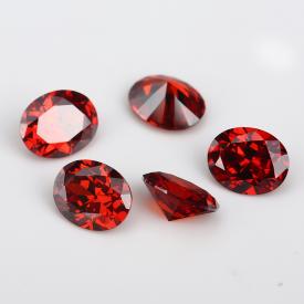 蛋形 中石榴红 A 合成立方氧化锆 2x3~13x18mm