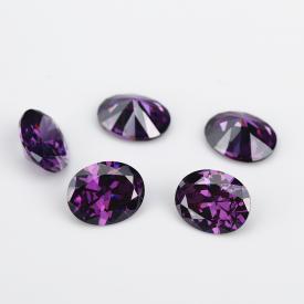 蛋形 中紫红 A 合成立方氧化锆 2x3~13x18mm