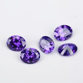 蛋形 中紫蓝 AA 合成立方氧化锆 2X3~13X18mm