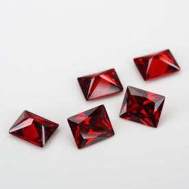 长方车花直角 中石榴红 AAA 合成立方氧化锆 2X3~13X18mm