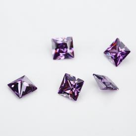 正方车花直角 中紫红 A 合成立方氧化锆 3x3~15x15mm