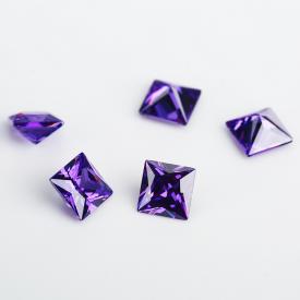 正方车花直角 中紫蓝 AA 合成立方氧化锆 3x3~15x15mm