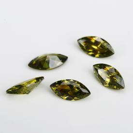 马眼 中橄榄绿 AAA 合成立方氧化锆 1.5x3~8x16mm