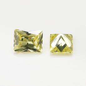 长方车花直角 中橄榄黄 AAA 合成立方氧化锆 2X3~13X18mm