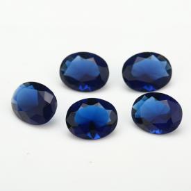 蛋形 宝蓝 水晶玻璃 2x3~13x18mm