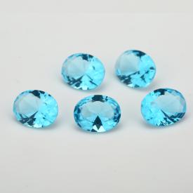 蛋形 浅海蓝 水晶玻璃 2x3~13x18mm