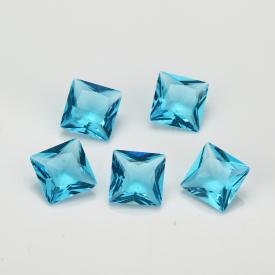 正方车花直角 浅海蓝 水晶玻璃 2x2~12x12mm