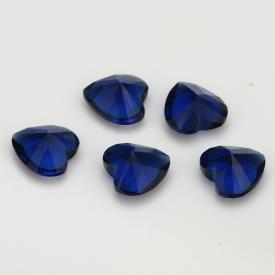 心形 宝蓝 水晶玻璃 3x3~12x12mm