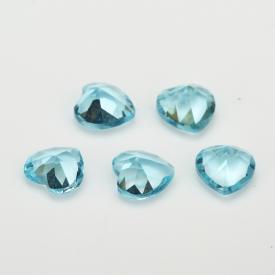 心形 浅海蓝 水晶玻璃 3x3~12x12mm