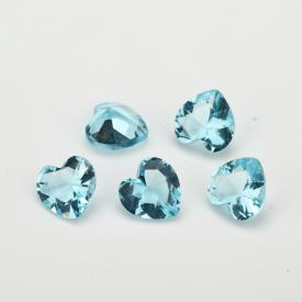 心形 浅海蓝 水晶玻璃 3x3~12x12mm