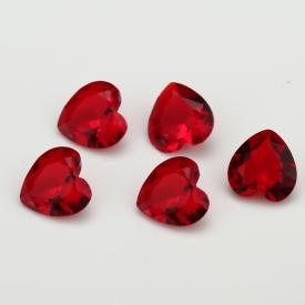 心形 石榴红 水晶玻璃 3x3~15x15mm