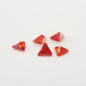 三角倒角 中桔红 AAA 合成立方氧化锆 3x3~15x15mm