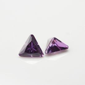 三角倒角 中紫红 AAA 立方氧化锆 3x3~15x15mm