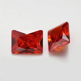 长方车花直角 中桔红 AAA 合成立方氧化锆 2X3~13X18mm