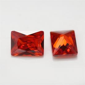 长方车花直角 中桔红 AAA 合成立方氧化锆 2X3~13X18mm