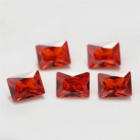 长方车花直角 中桔红 AAA 合成立方氧化锆 2X3~13X18mm