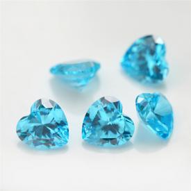 心形 中海蓝 AAA 合成立方氧化锆 2.75x2.75~15x15mm