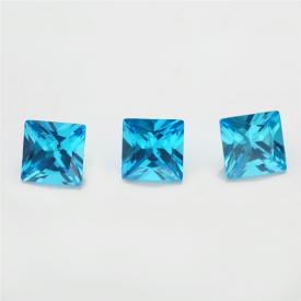 正方车花直角 中海蓝 AAA 合成立方氧化锆 3x3~15x15mm