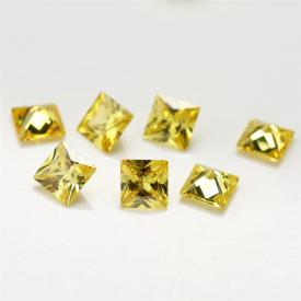 正方车花直角 中橄榄黄 A 立方氧化锆 3x3~15x15mm