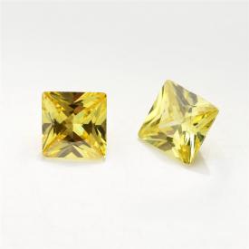 正方车花直角 中橄榄黄 AA 立方氧化锆 3x3~15x15mm