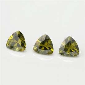 肥三角 中橄榄绿 AAA 合成立方氧化锆 3X3~15X15mm