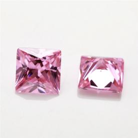 正方车花直角 粉红 A 合成立方氧化锆 3x3~15x15mm