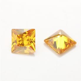 正方车花直角 中金黄 A 合成立方氧化锆 3x3~15x15mm