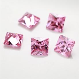 正方车花直角 粉红 AA 合成立方氧化锆 3x3~15x15mm