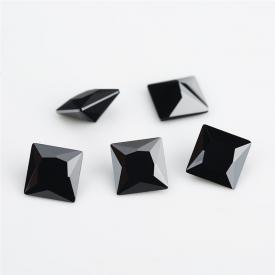 正方车花直角 黑色 AA 合成立方氧化锆 3x3~15x15mm