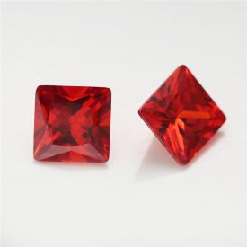 正方车花直角 中桔红 AA 合成立方氧化锆 3x3~15x15mm