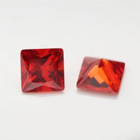 正方车花直角 中桔红 AA 合成立方氧化锆 3x3~15x15mm