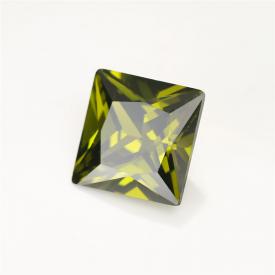 正方车花直角 中橄榄绿 A 合成立方氧化锆 3x3~15x15mm