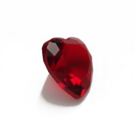 心形 石榴红 水晶玻璃 3x3~15x15mm