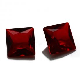 正方车花直角 石榴红 水晶玻璃 2x2~12x12mm
