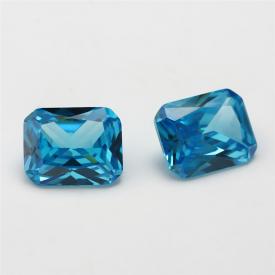 长方车花倒角 中海蓝 AAA 合成立方氧化锆 1.5x3~11x15mm