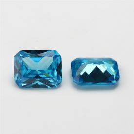 长方车花倒角 中海蓝 AAA 合成立方氧化锆 1.5x3~11x15mm