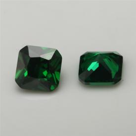 正方车花倒角 中绿色 AAA 合成立方氧化锆 3x3~15x15mm