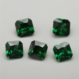 正方车花倒角 中绿色 AAA 合成立方氧化锆 3x3~15x15mm