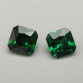 正方车花倒角 中绿色 AAA 合成立方氧化锆 3x3~15x15mm