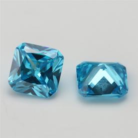 正方车花倒角 中海蓝 AAA 合成立方氧化锆 3x3~15x15mm