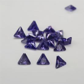 三角倒角 中紫蓝 A 立方氧化锆 3x3~11x11mm