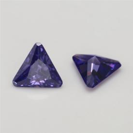 三角倒角 中紫蓝 A 立方氧化锆 3x3~11x11mm