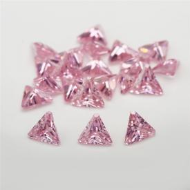 三角倒角 粉红 AA 立方氧化锆 3x3~11x11mm