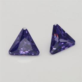 三角倒角 中紫蓝 AAA 立方氧化锆 3x3~15x15mm