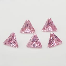 三角倒角 粉红 AAA 立方氧化锆 3x3~15x15mm