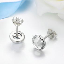 水滴S925纯银水晶唯美耳钉耳环