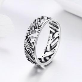 纯银s925复古气质戒指女时尚微镶钻素银指环