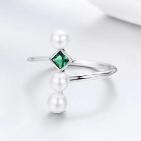 原创s925纯银贝珠戒指女士个性气质指环欧美饰品